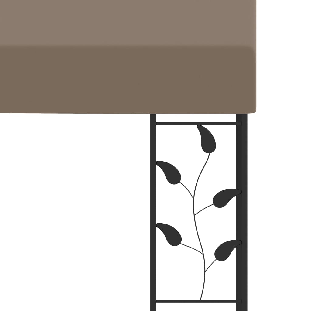 Gazebo de parede 6x3x2,5 m cinzento-acastanhado