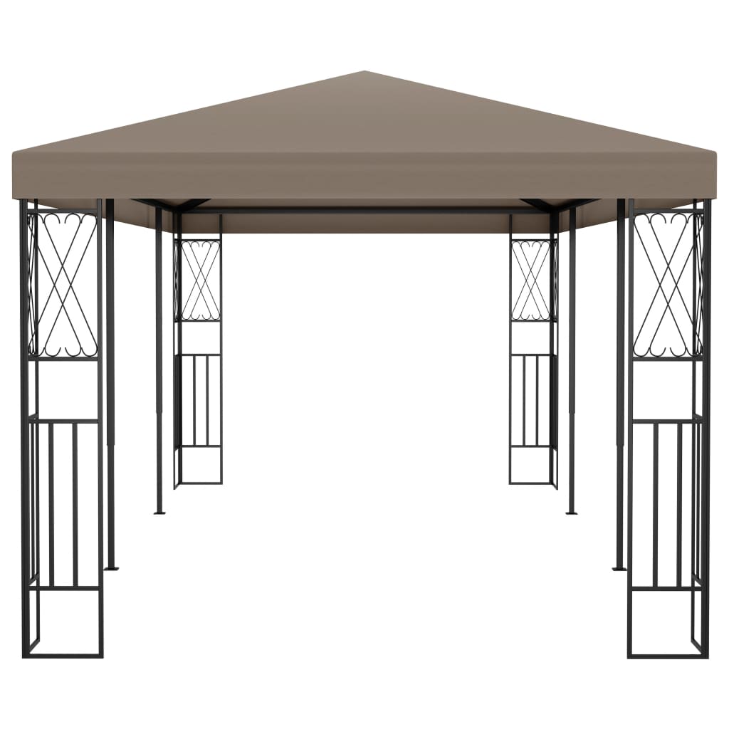 Gazebo 6x3 m tecido cinzento-acastanhado