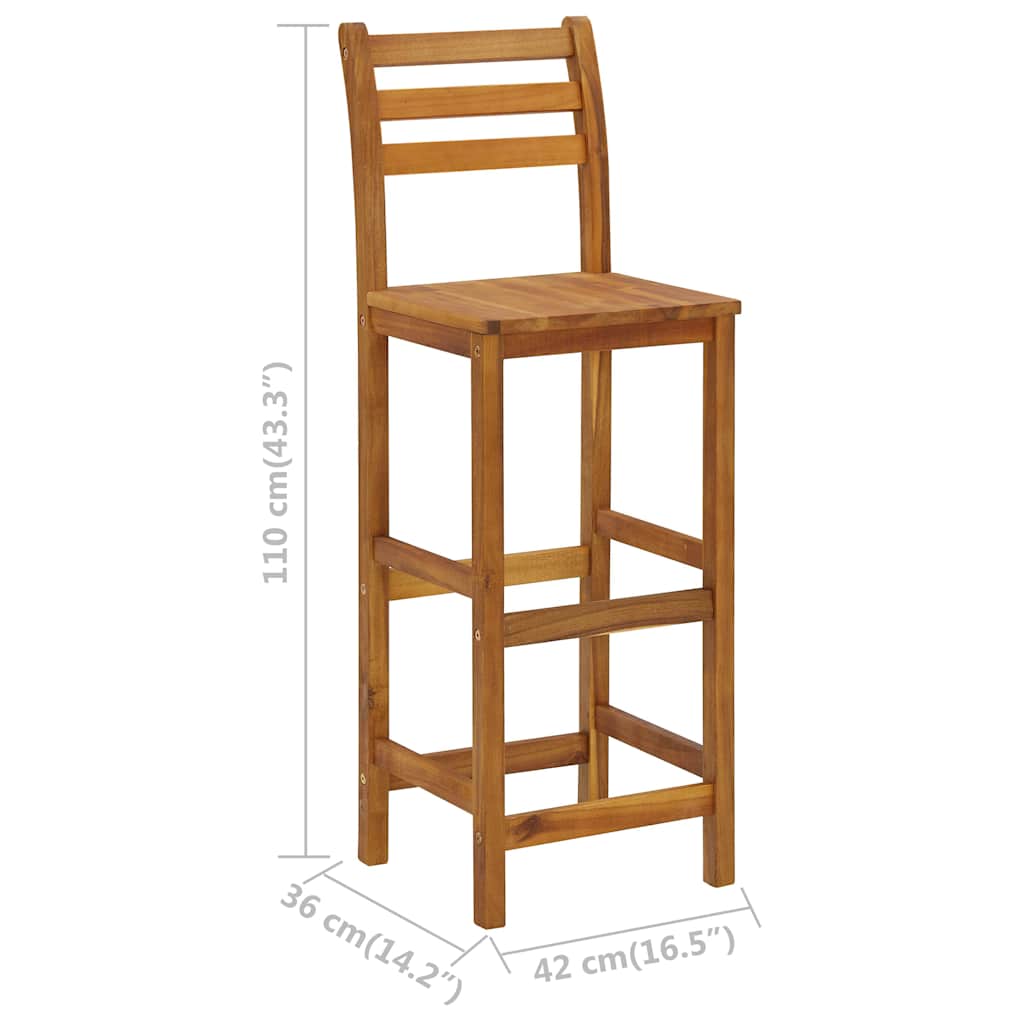 Bancos de bar 4 pcs madeira de acácia maciça