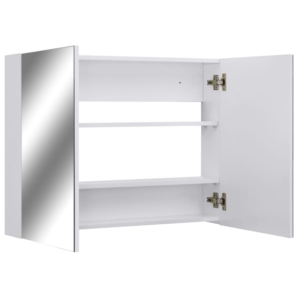 Armário espelhado casa de banho 80x15x60 cm MDF branco