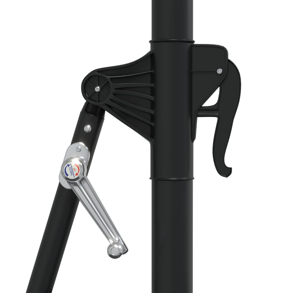 Guarda-sol para jardim de parede c/ luzes LED 300 cm areia