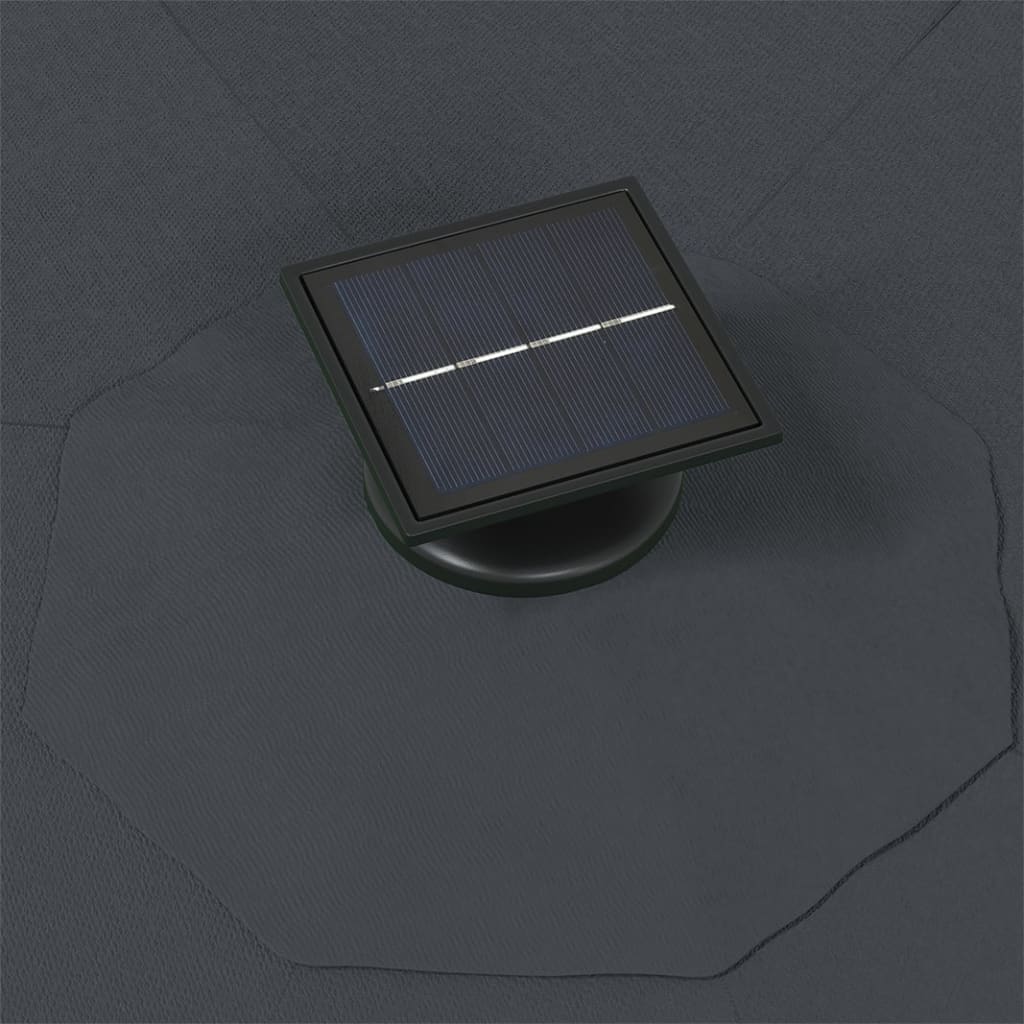Guarda-sol para jardim de parede c/ luzes LED 300 cm antracite