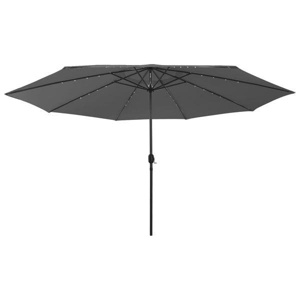 Guarda-sol de jardim com luzes LED 400 cm antracite