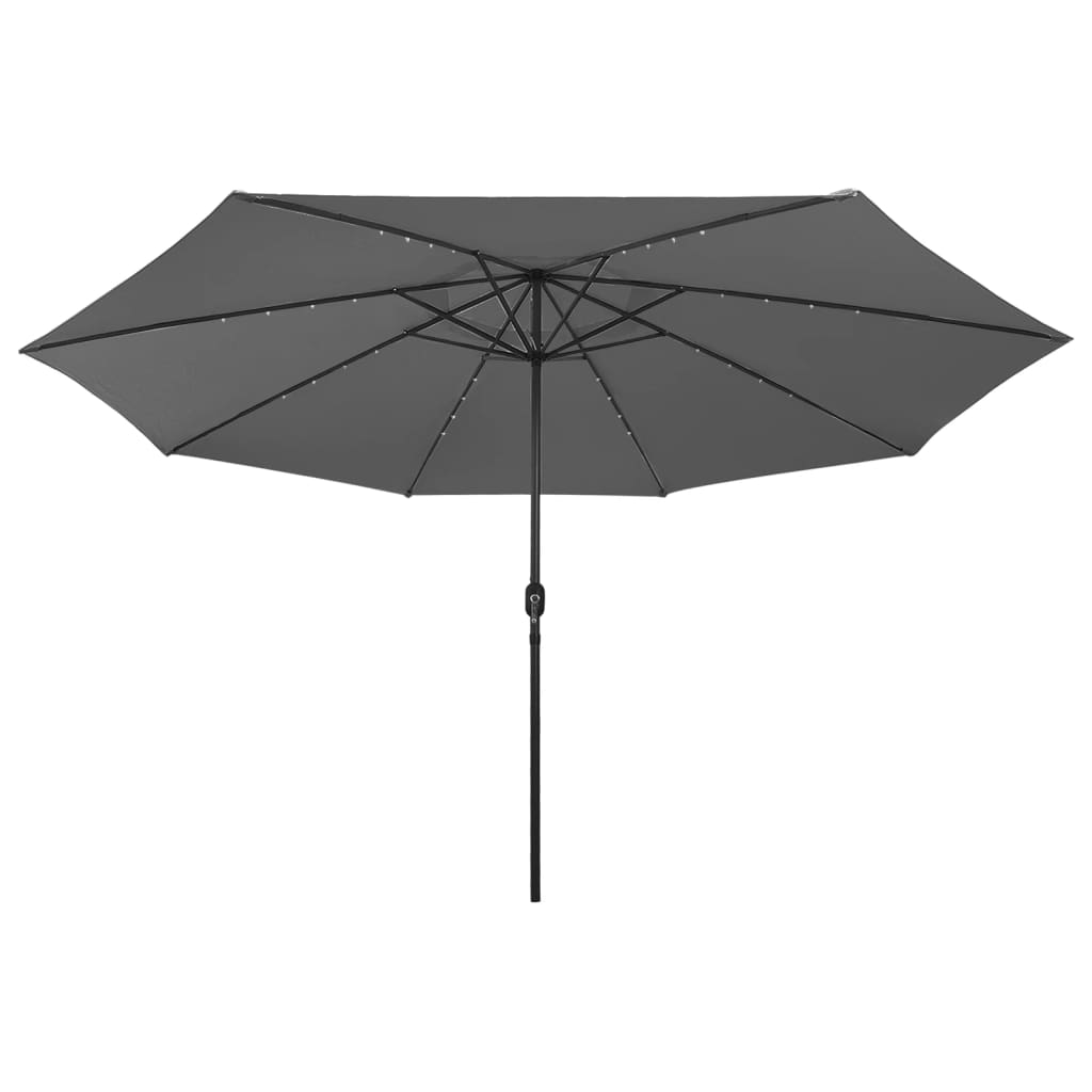 Guarda-sol de jardim com luzes LED 400 cm antracite