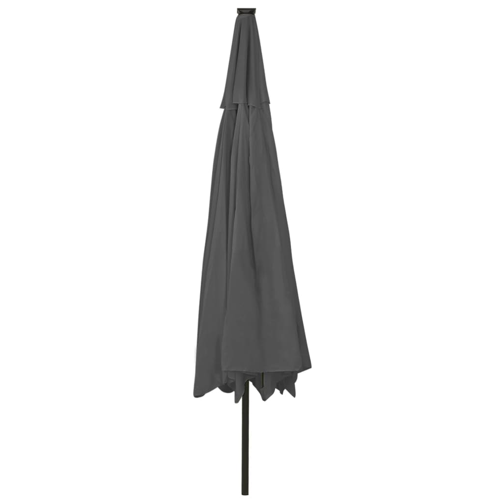 Guarda-sol de jardim com luzes LED 400 cm antracite