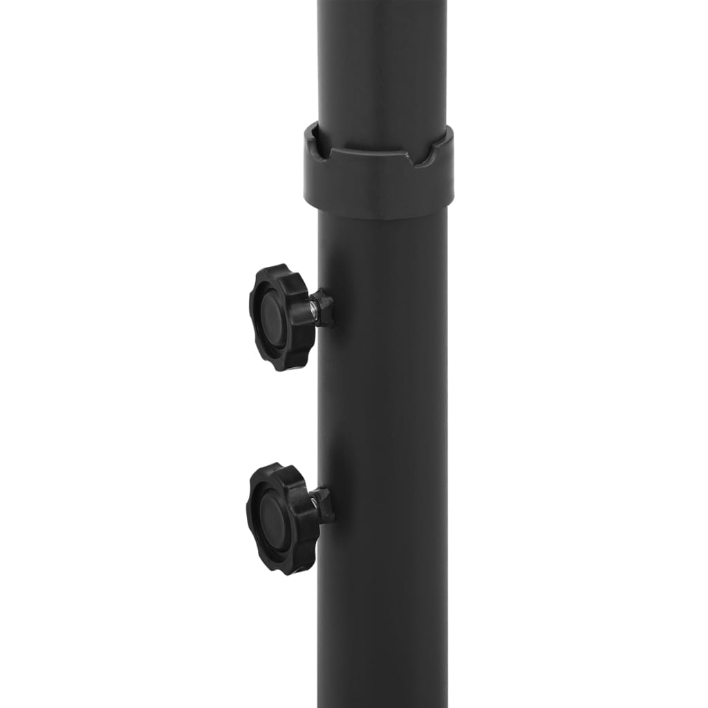 Guarda-sol de jardim duplo com poste de aço 600x300 cm preto