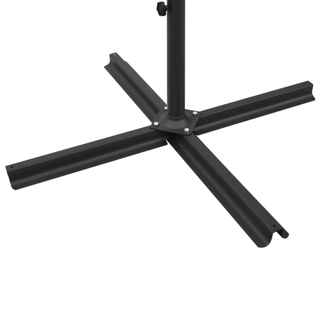 Guarda-sol de jardim duplo com poste de aço 600x300 cm preto