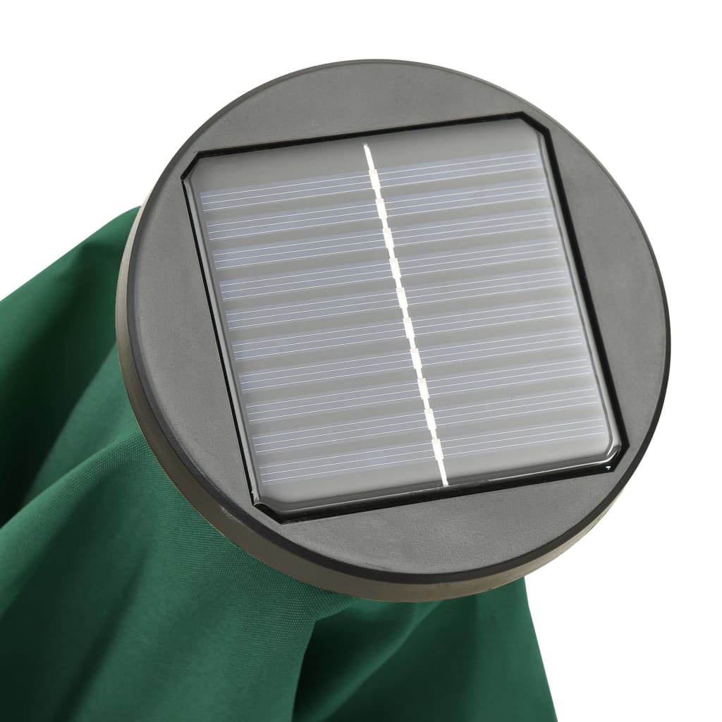 Guarda-sol de jardim com luzes LED 200x211 cm alumínio verde