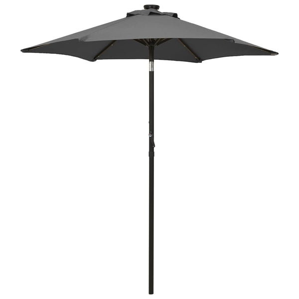 Guarda-sol de jardim c/ luzes LED 200x211 cm alumínio antracite