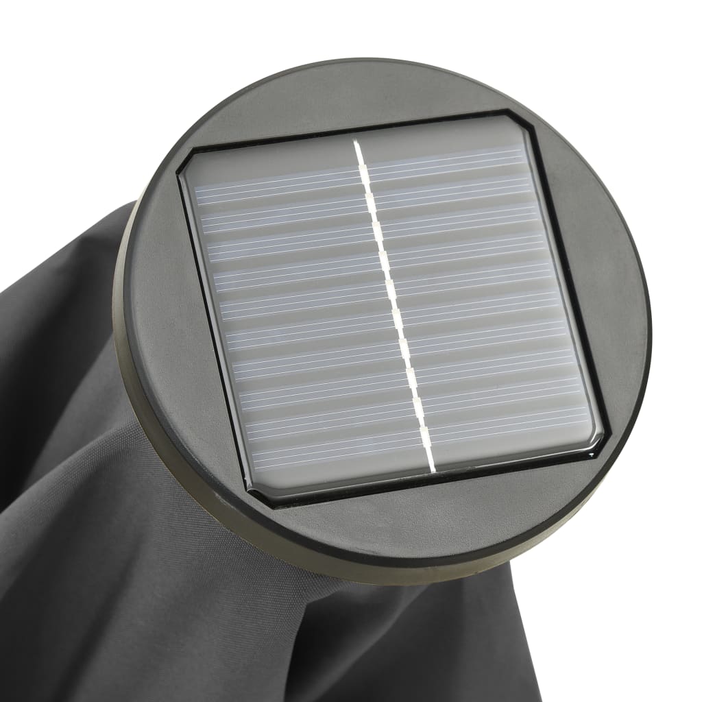 Guarda-sol de jardim c/ luzes LED 200x211 cm alumínio antracite