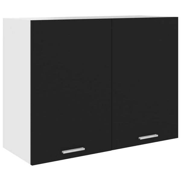 Armário de parede “Lyon” 80x31x60 cm derivados de madeira preto