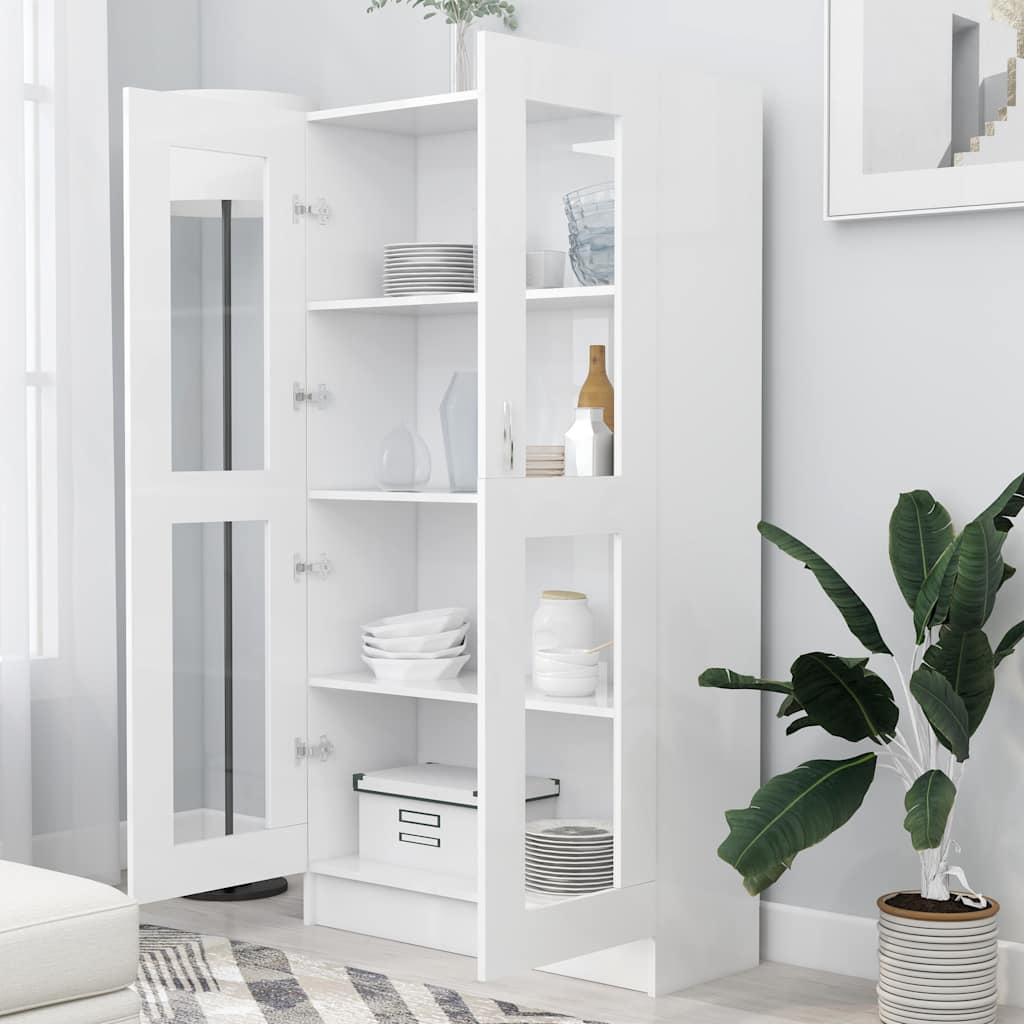Armário vitrine 82,5x30,5x150 cm derivados de madeira branco