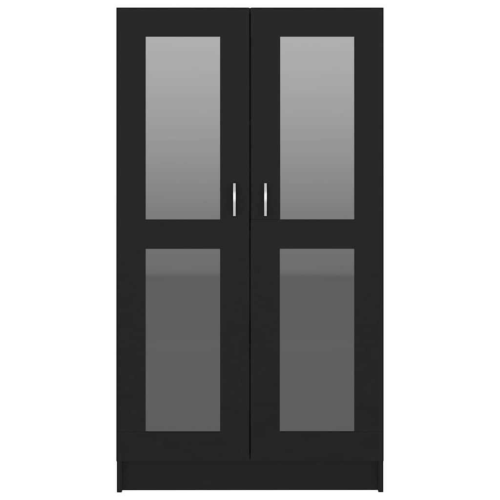 Armário vitrine 82,5x30,5x150 cm derivados de madeira preto
