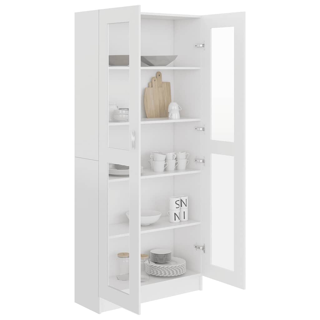 Armário vitrine 82,5x30,5x185,5cm derivados de madeira branco