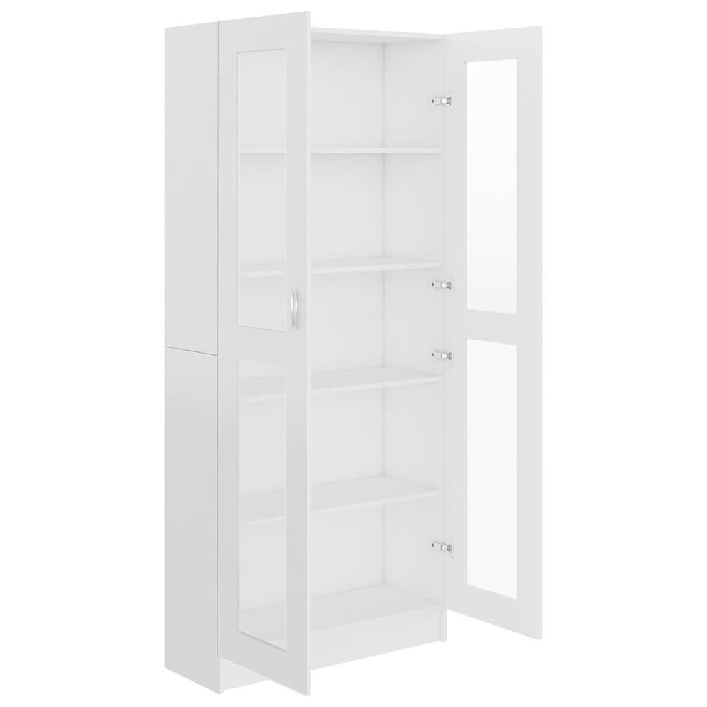 Armário vitrine 82,5x30,5x185,5cm derivados de madeira branco