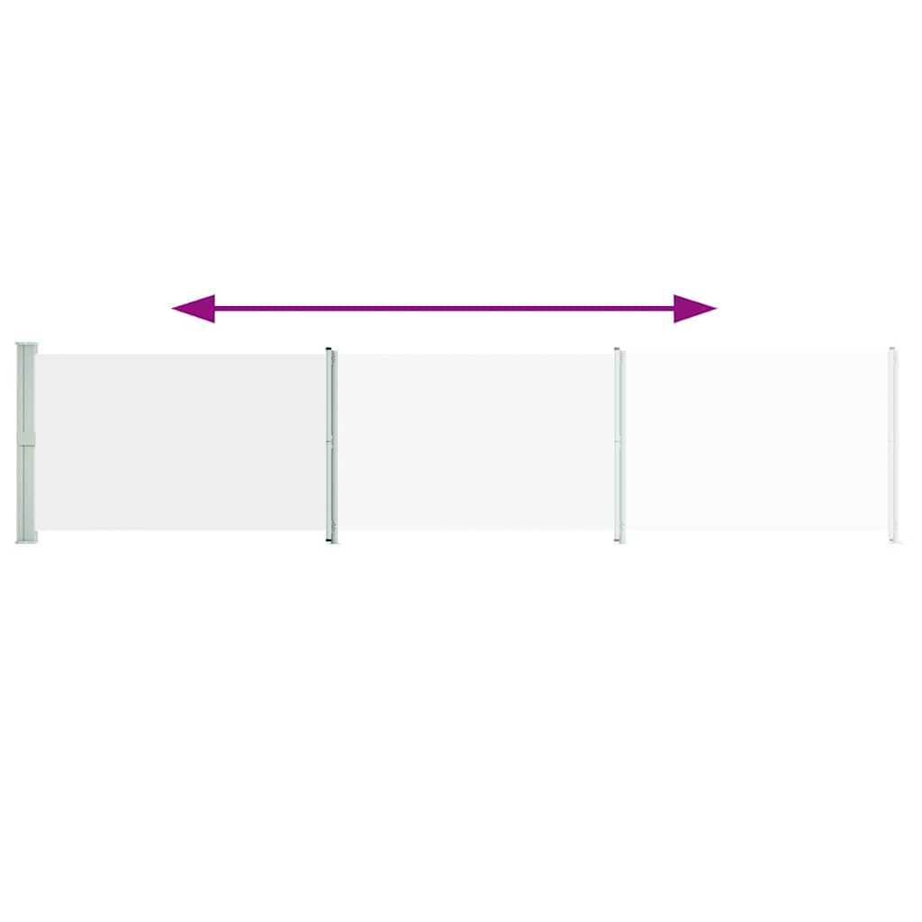 Toldo lateral retrátil para pátio 140x600 cm creme