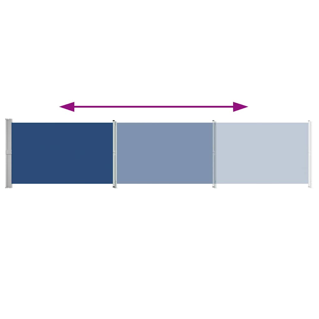 Toldo lateral retrátil para pátio 140x600 cm azul