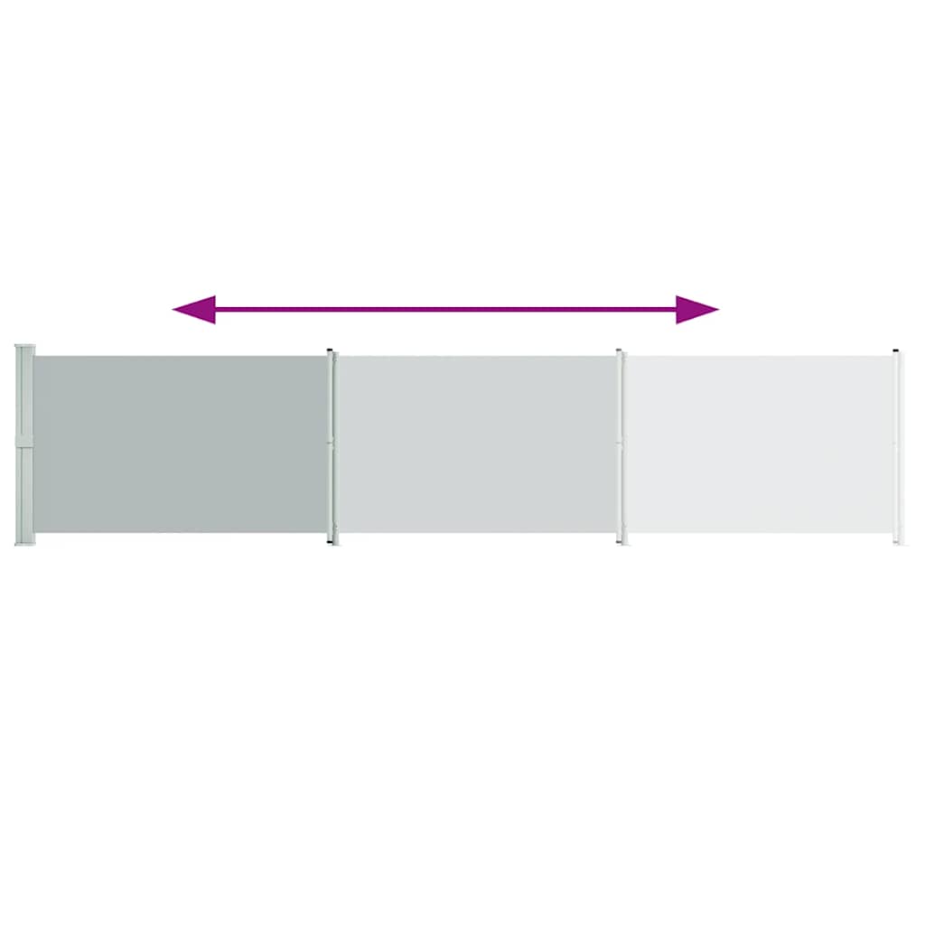 Toldo lateral retrátil para pátio 140x600 cm cinzento