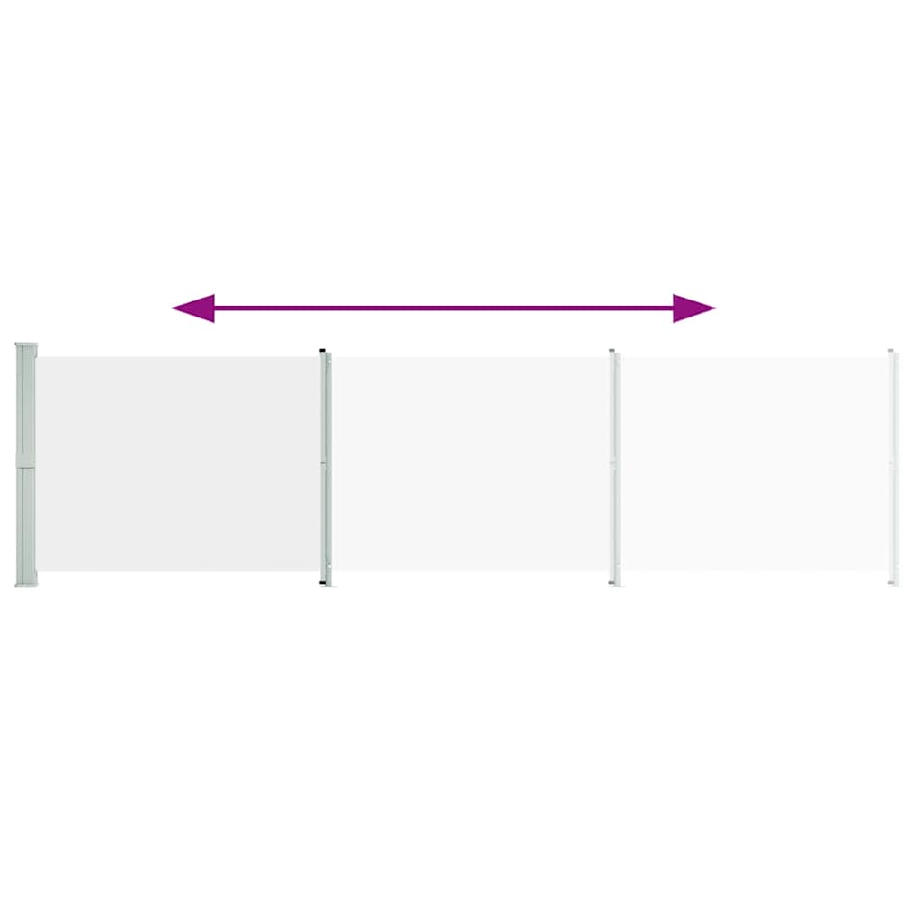 Toldo lateral retrátil para pátio 600x160 cm cor creme