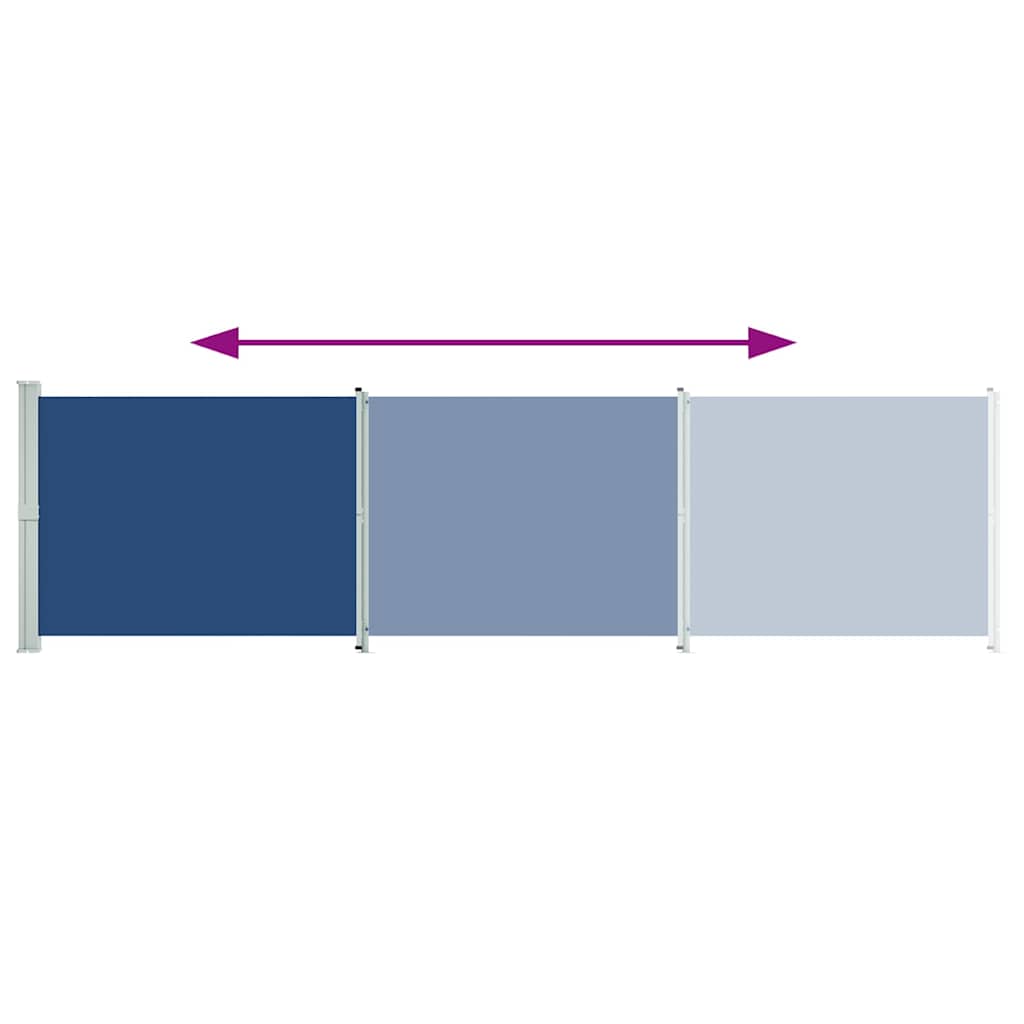 Toldo lateral retrátil para pátio 600x160 cm azul