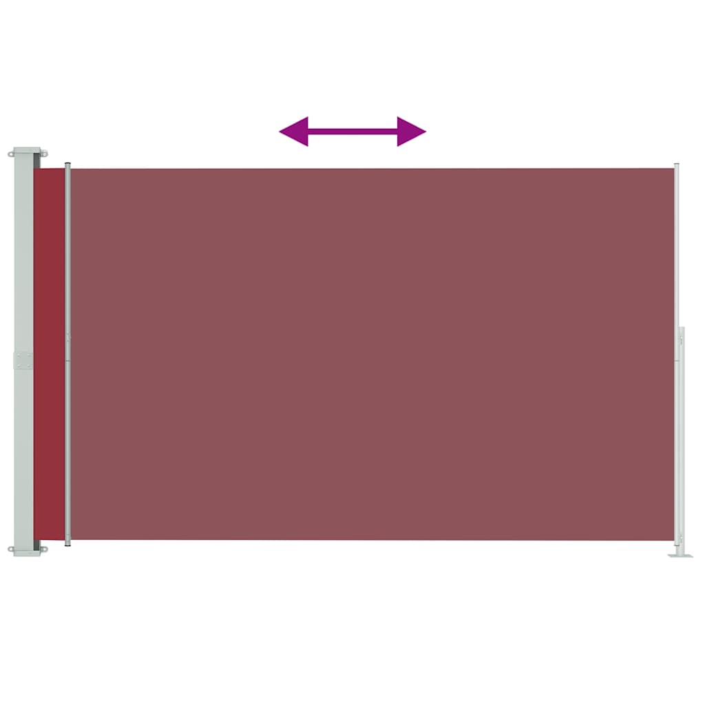 Toldo lateral retrátil para pátio 180x300 cm vermelho