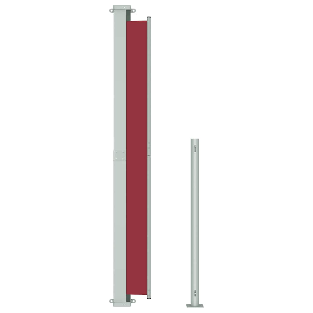 Toldo lateral retrátil para pátio 180x300 cm vermelho