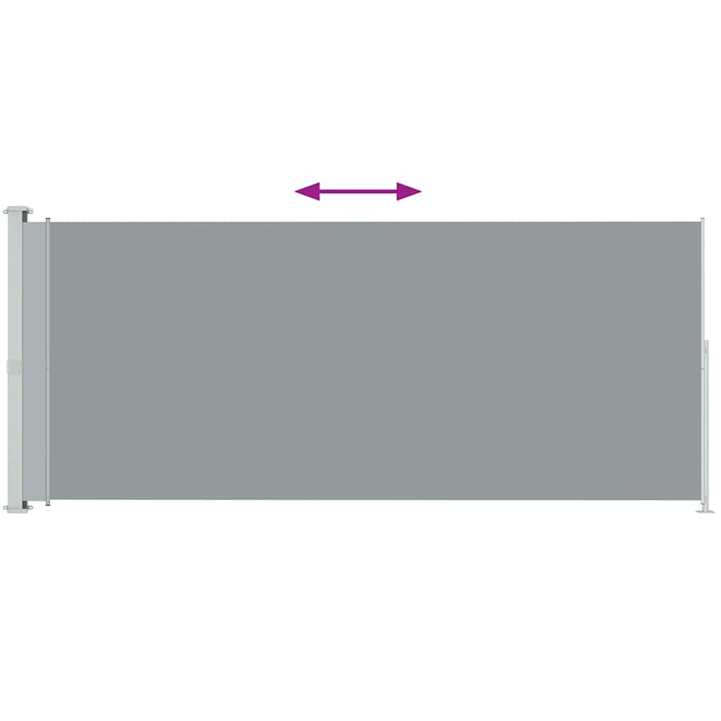 Toldo lateral retrátil para pátio 180x500 cm cinzento