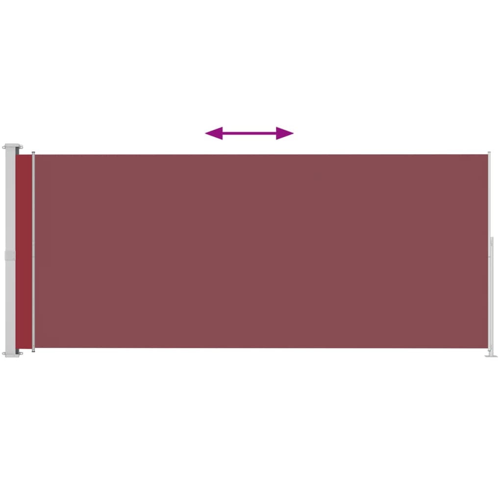 Toldo lateral retrátil para pátio 220x500 cm vermelho