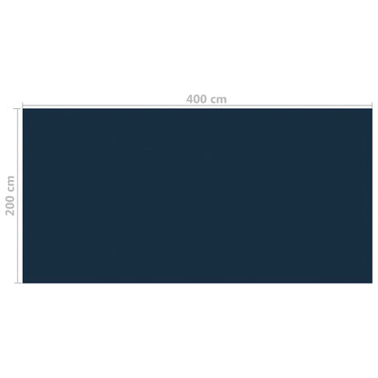 Película p/ piscina PE solar flutuante 400x200 cm preto e azul