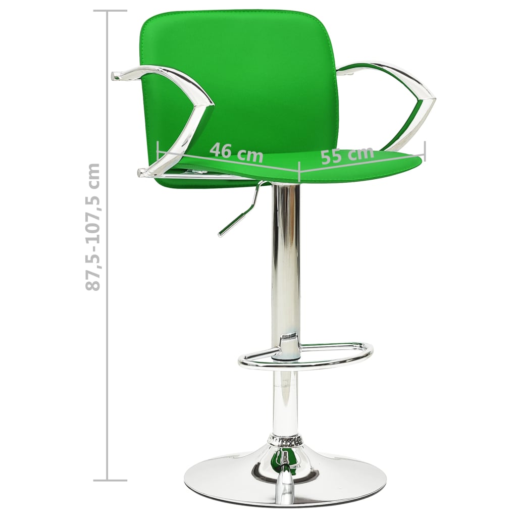 Bancos de bar 2 pcs couro artificial verde