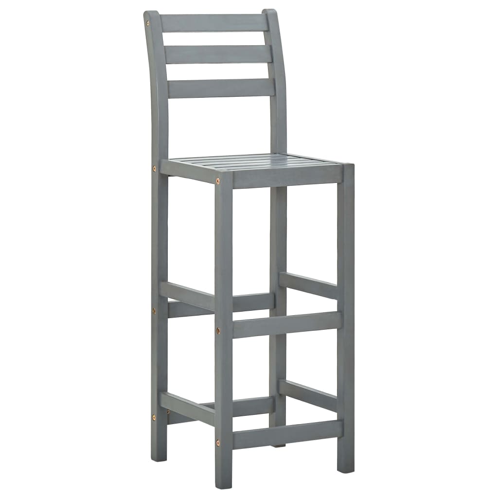 Bancos de bar 4 pcs madeira de acácia maciça cinzento
