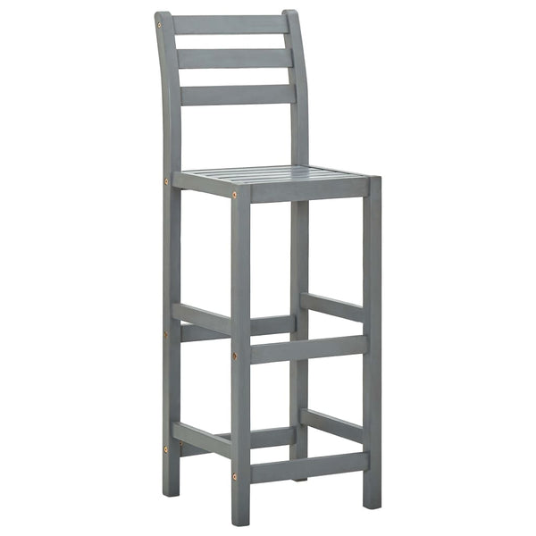 Bancos de bar 4 pcs madeira de acácia maciça cinzento