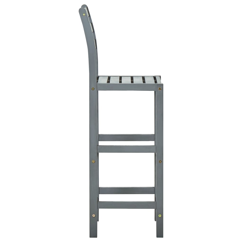 Bancos de bar 4 pcs madeira de acácia maciça cinzento