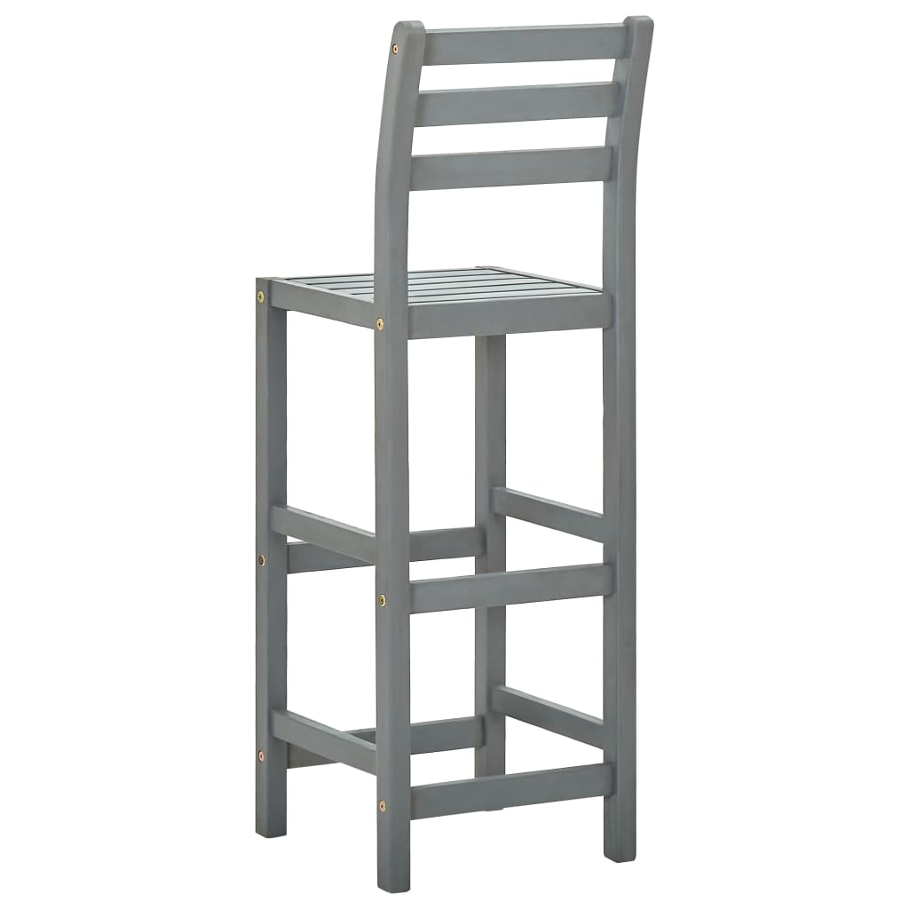 Bancos de bar 4 pcs madeira de acácia maciça cinzento