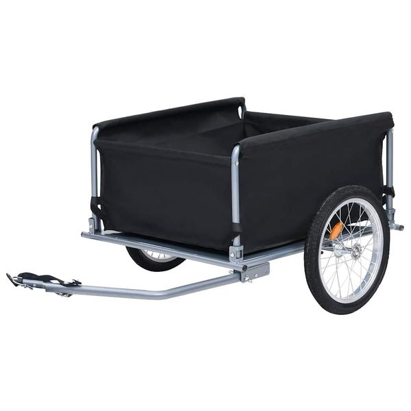 Reboque de carga para bicicleta 65 kg preto e cinzento