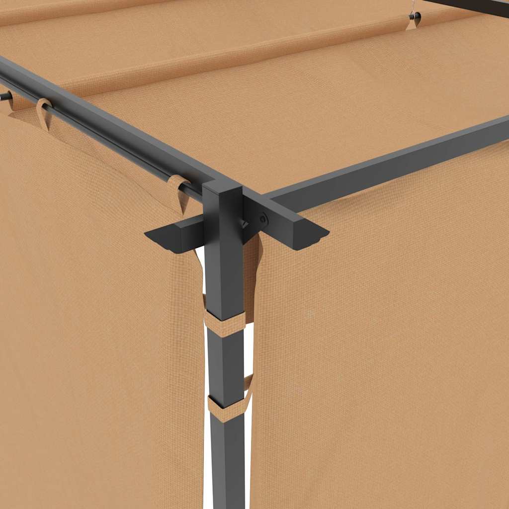Gazebo com cortinas 3x3 m aço cinzento-acastanhado