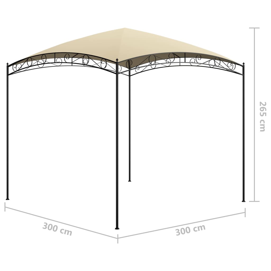 Gazebo 3x3x2,65 m 180 g/m² creme