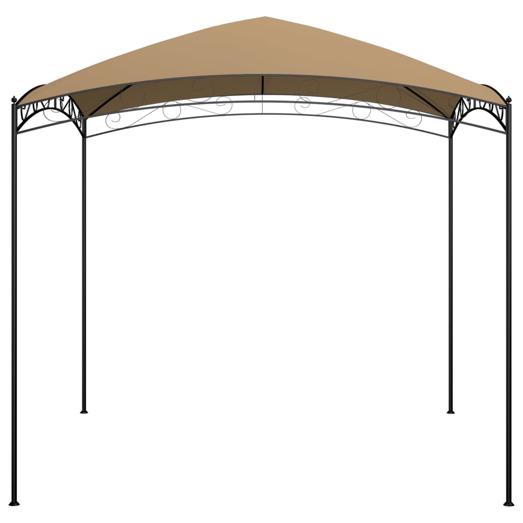 Gazebo 3x3x2,65 m 180 g/m² cinzento-acastanhado