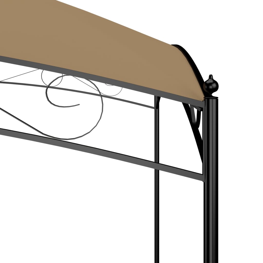 Gazebo 3x3x2,65 m 180 g/m² cinzento-acastanhado