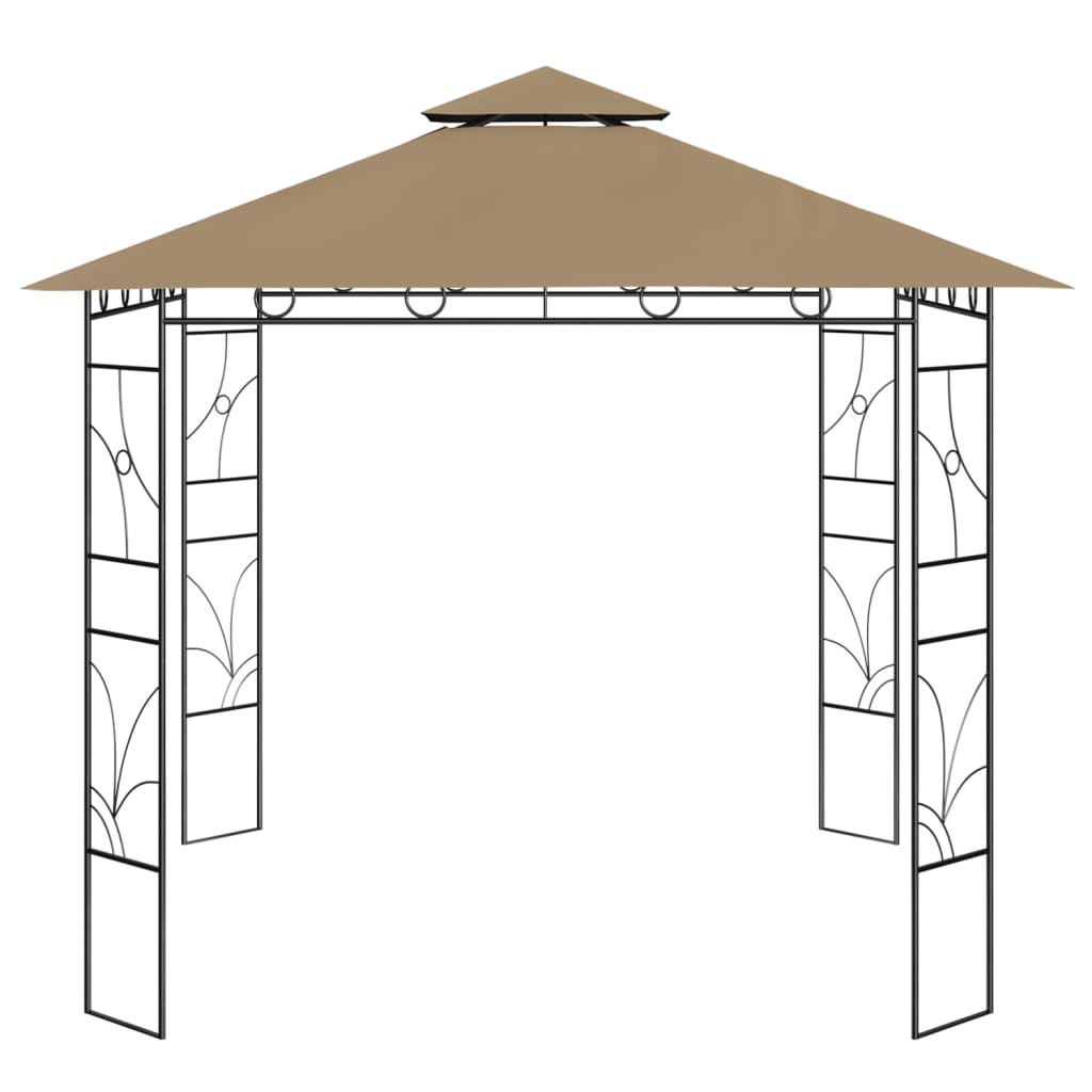 Gazebo 3x3x2,7 m 160 g/m² cinzento-acastanhado