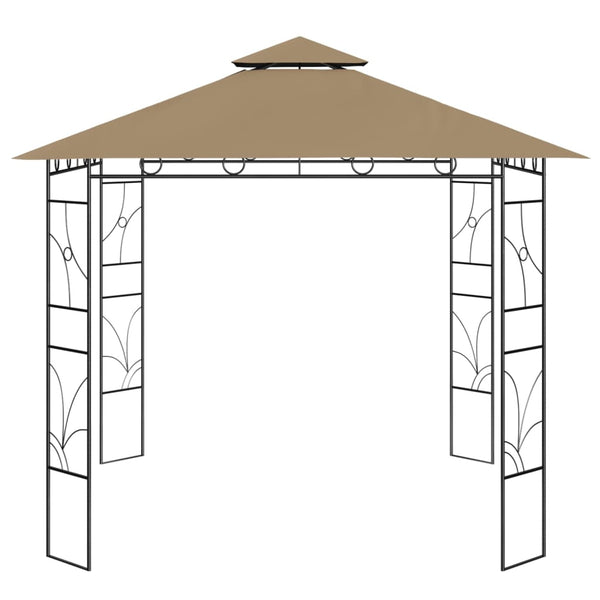 Gazebo 3x3x2,7 m 160 g/m² cinzento-acastanhado