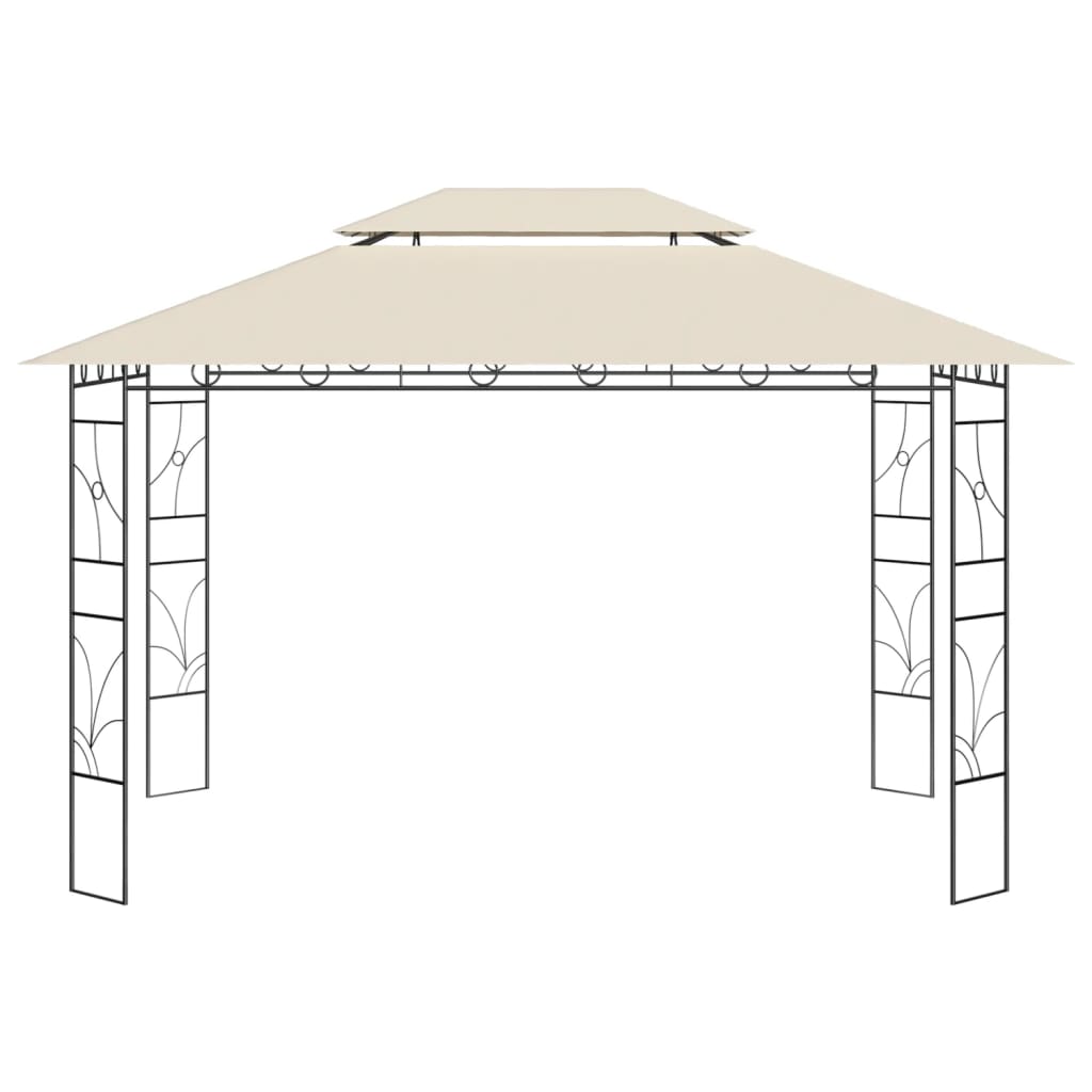 Gazebo 4x3x2,7 m 160 g/m² cor creme