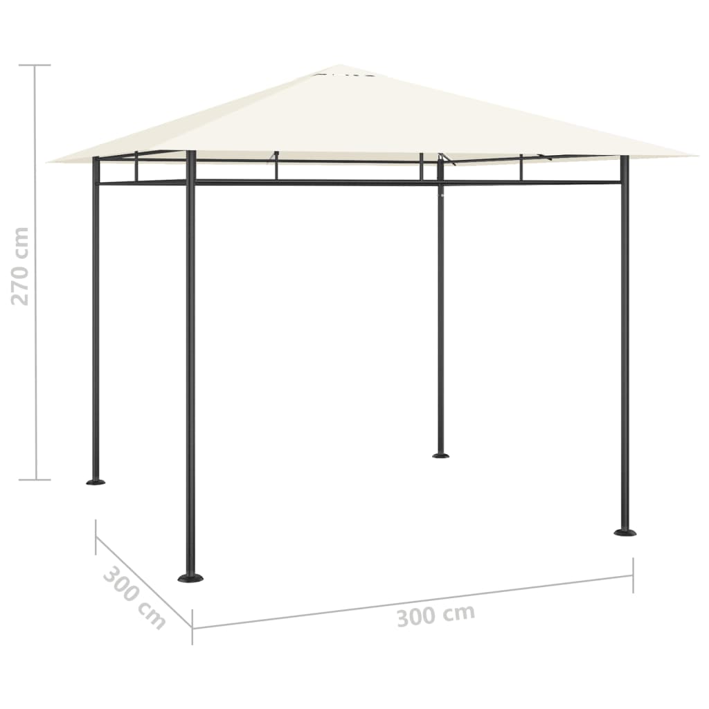 Gazebo 3x3x2,7 m 180 g/m² cor creme