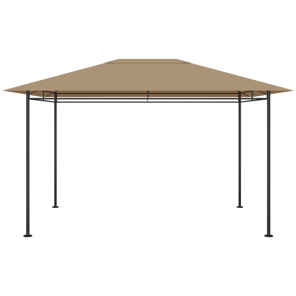 Gazebo 384x281x270 cm 180 g/m² cinzento-acastanhado