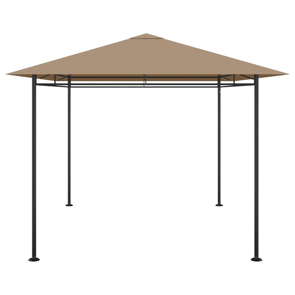 Gazebo 384x281x270 cm 180 g/m² cinzento-acastanhado