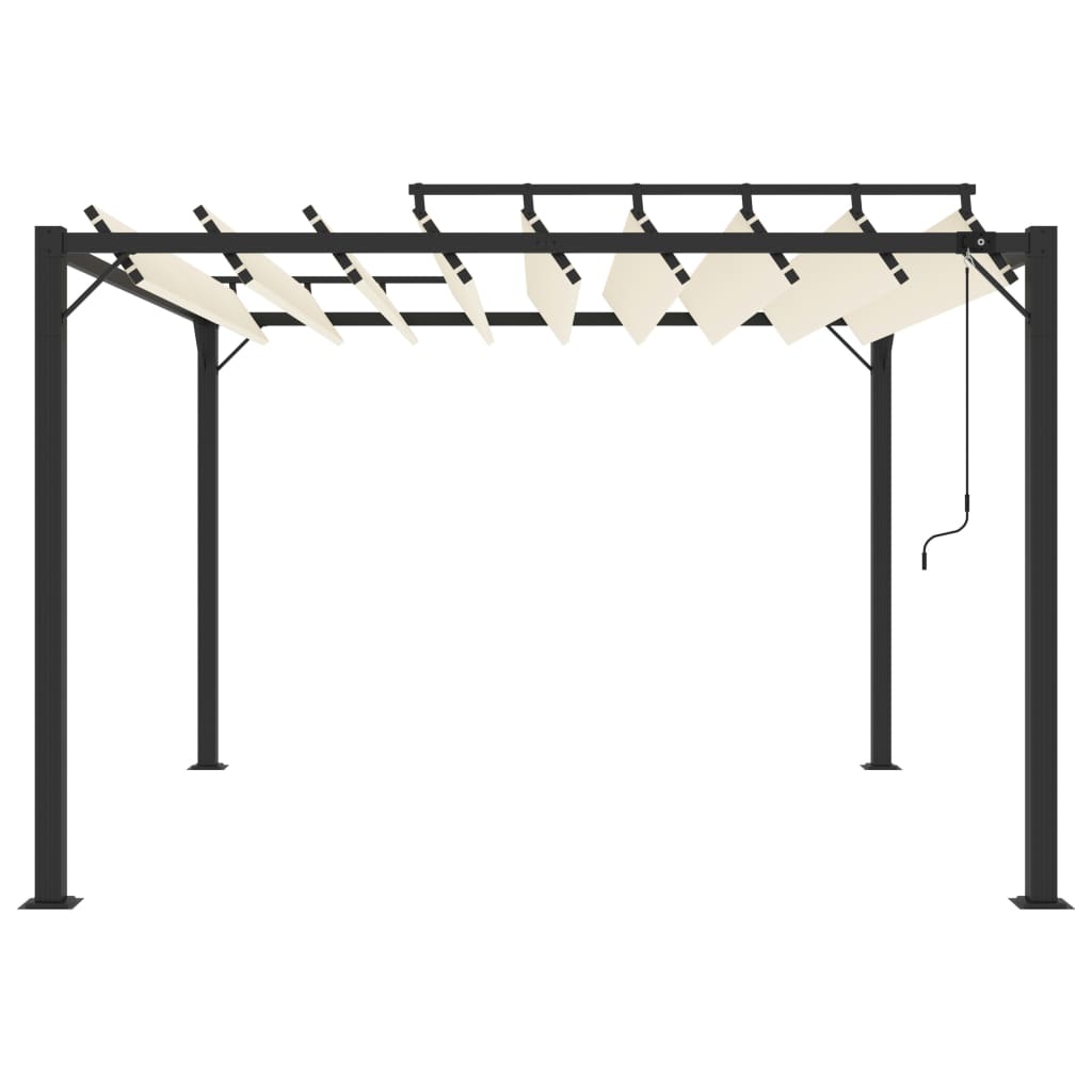 Gazebo com telhado de persiana 3x3 m tecido creme e alumínio