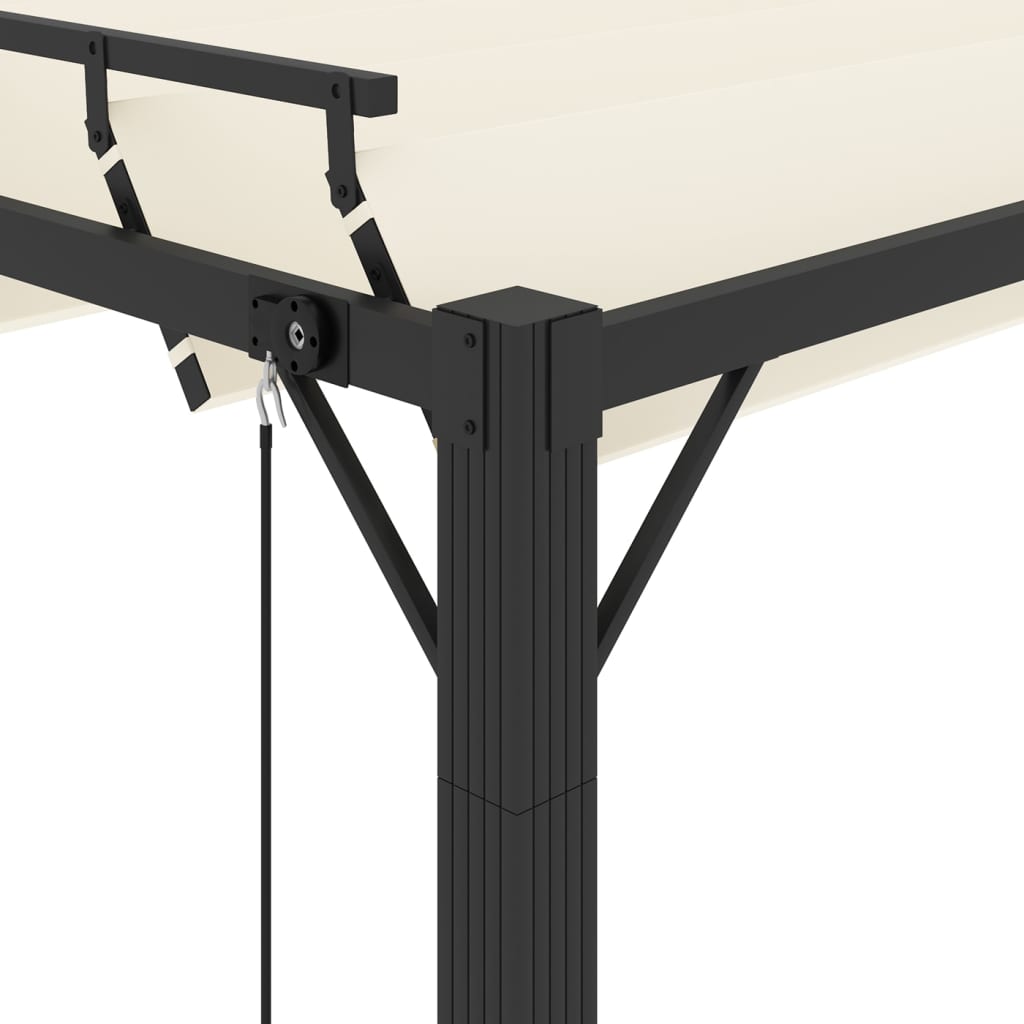 Gazebo com telhado de persiana 3x3 m tecido creme e alumínio