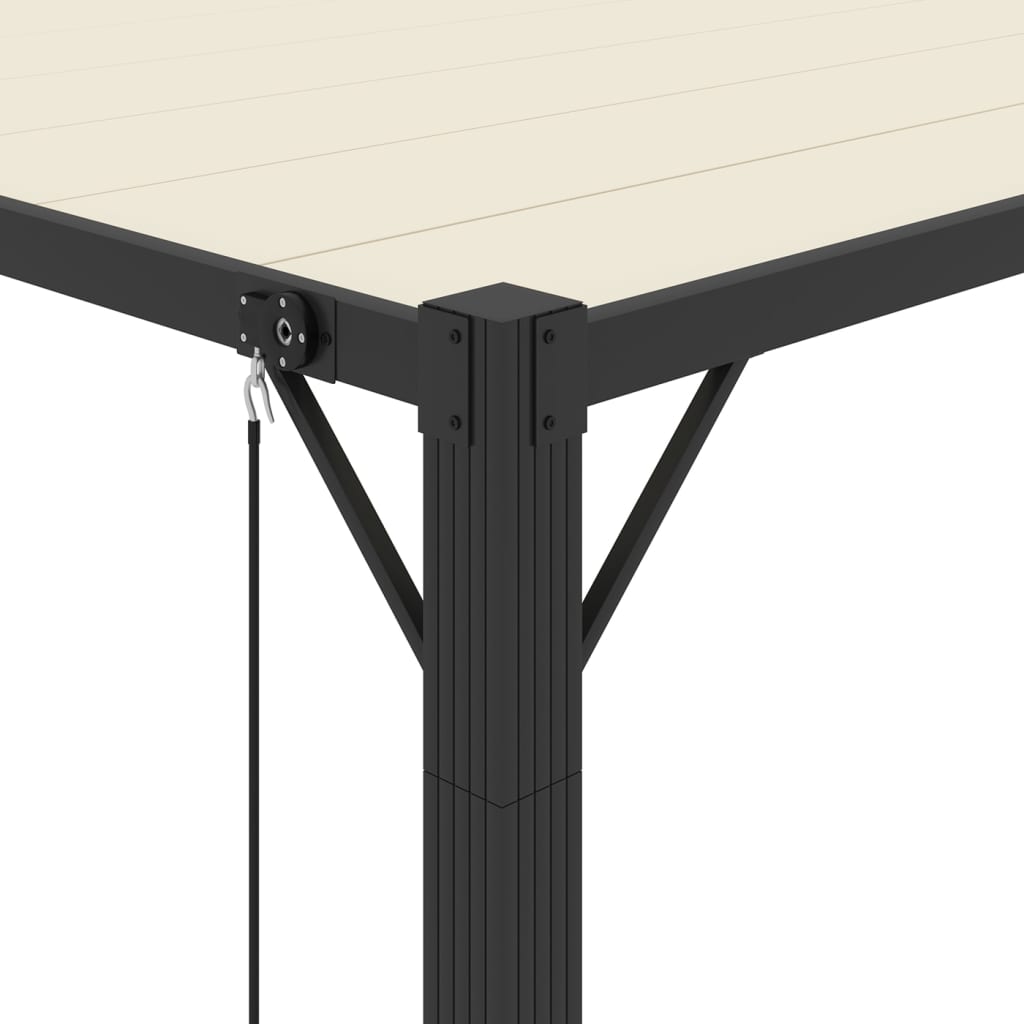 Gazebo com telhado de persiana 3x3 m tecido creme e alumínio