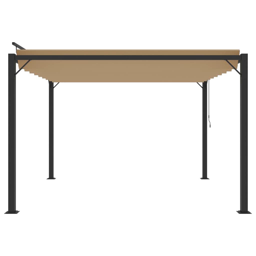 Gazebo c/ telhado persiana 3x3 m tecido cinza-acast. e alumínio