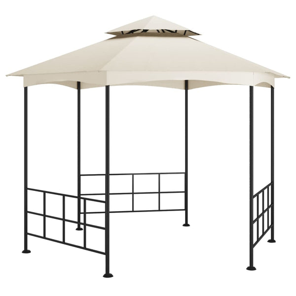 Gazebo com paredes laterais 3,1x2,7 m cor creme